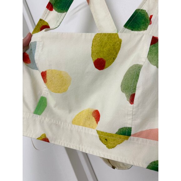 Rachel Antonoff Filthy Martini Olive Print Antonia Crop Top Dots Circles 12 - Picture 6 of 14